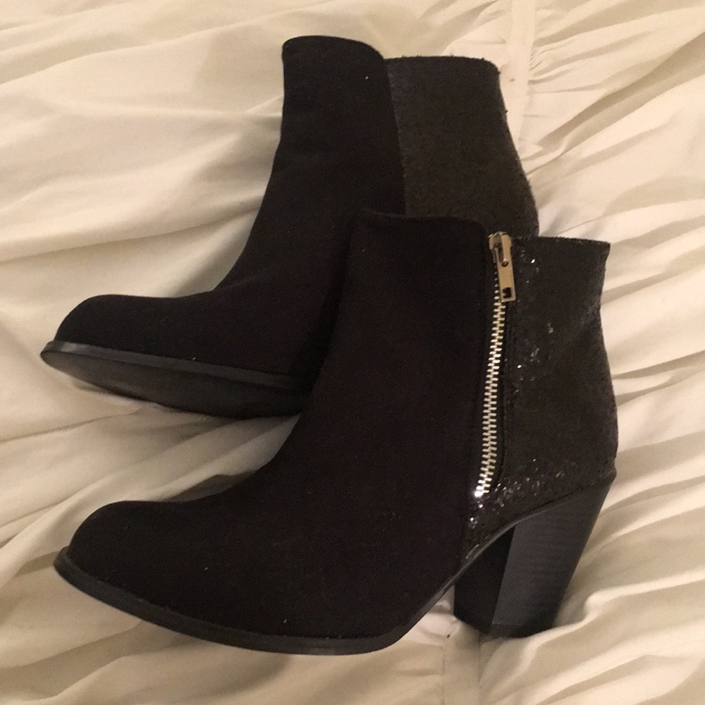 Black Sequin Booties